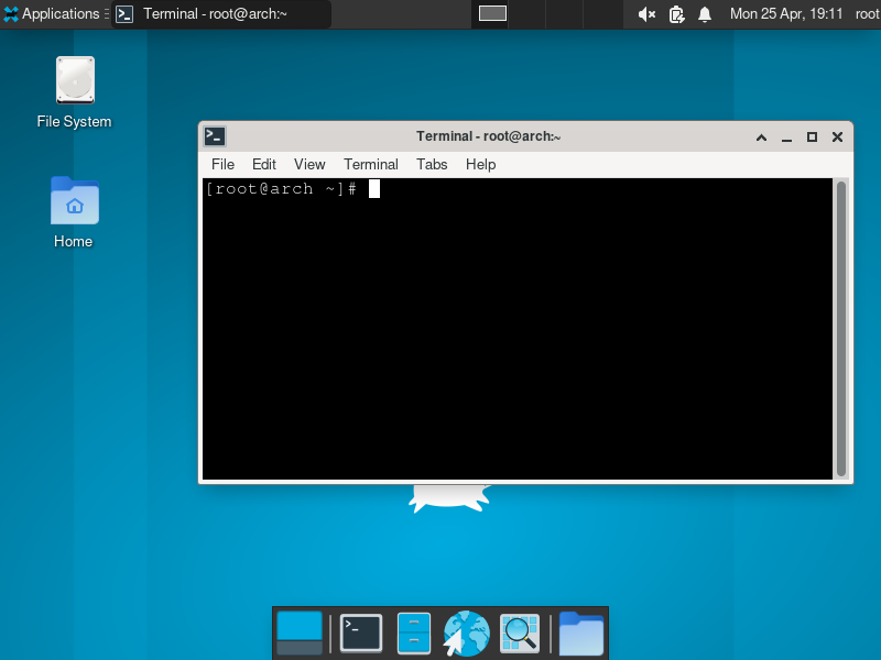 Screenshot of XFCE4's Desktop Environment